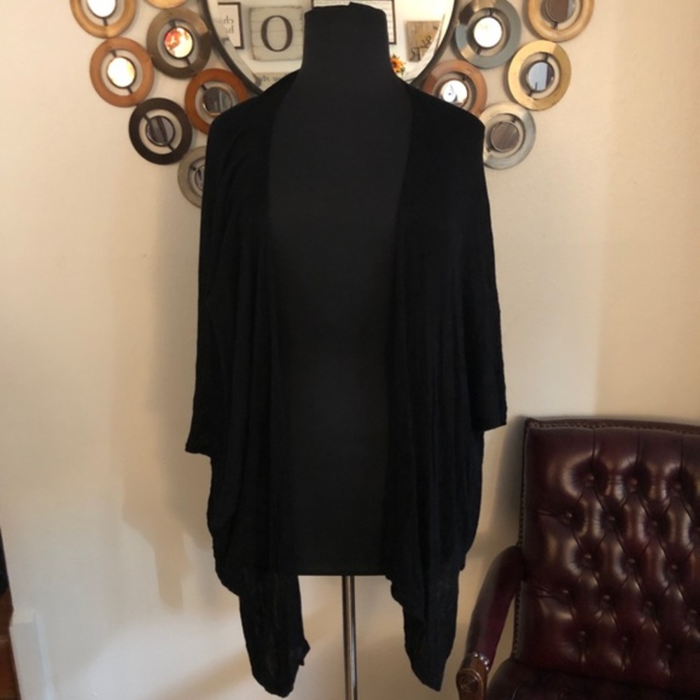 Black one size short sleeve kimono - Picture 2 of 4